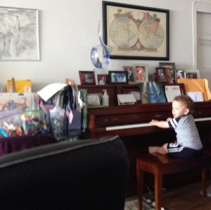 Idan playing at his grandparents. 